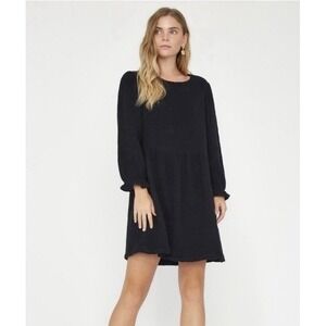 Lacausa M 100% Cotton Gauze Swing Dress Josie Mini Coastal Black